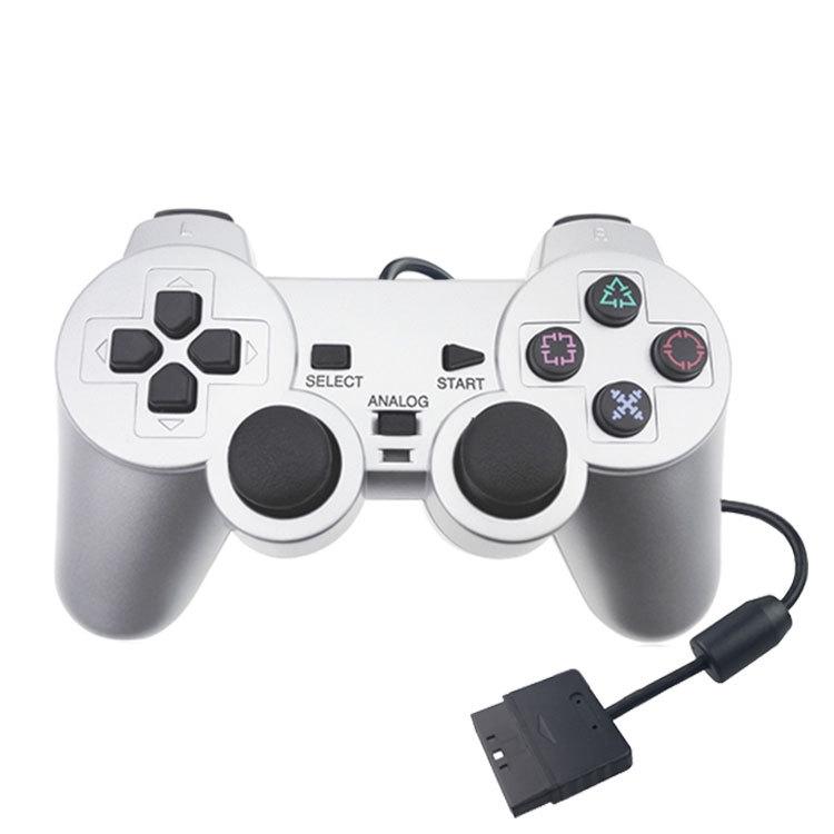 Silver Fuel Injection Gamepad For Ps2 With Dual Motor Vibration-1915198219827154949