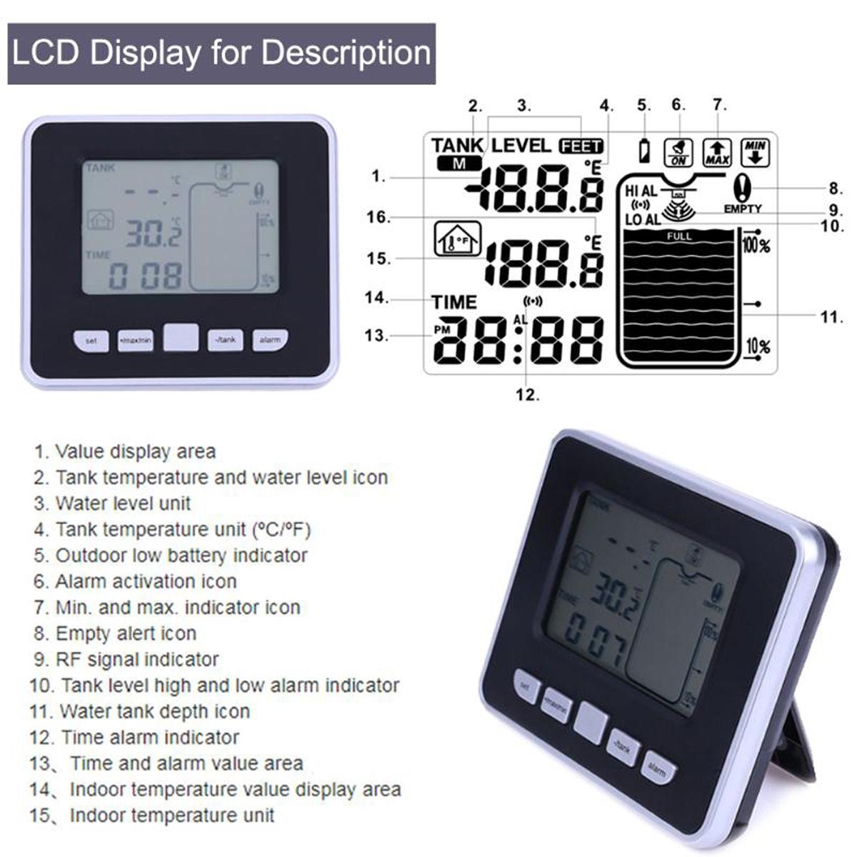 Ultrasonic Water Tank Level Gauge - Multifunctional-1915197089575473159