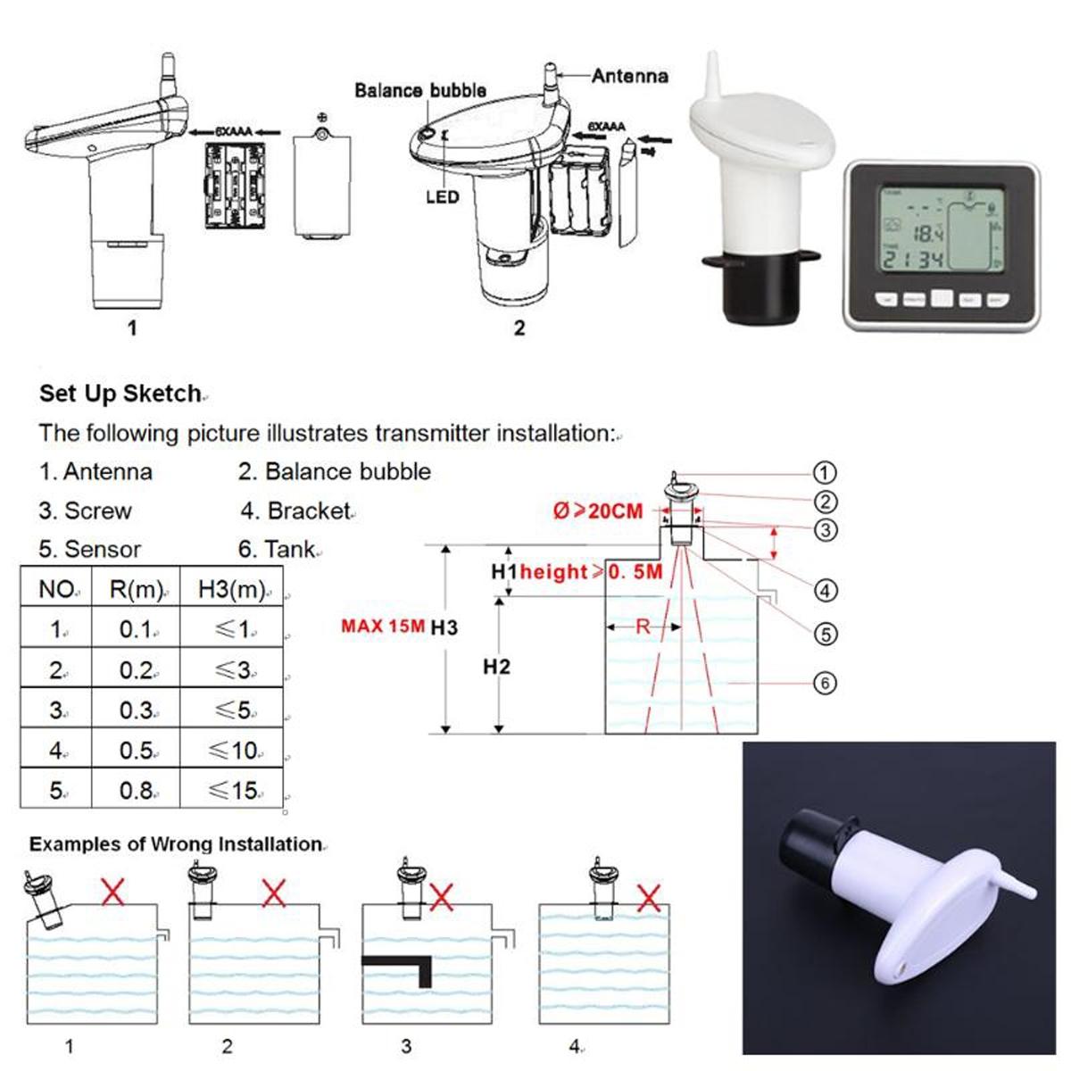 Ultrasonic Water Tank Level Gauge - Multifunctional-1915197089575473160