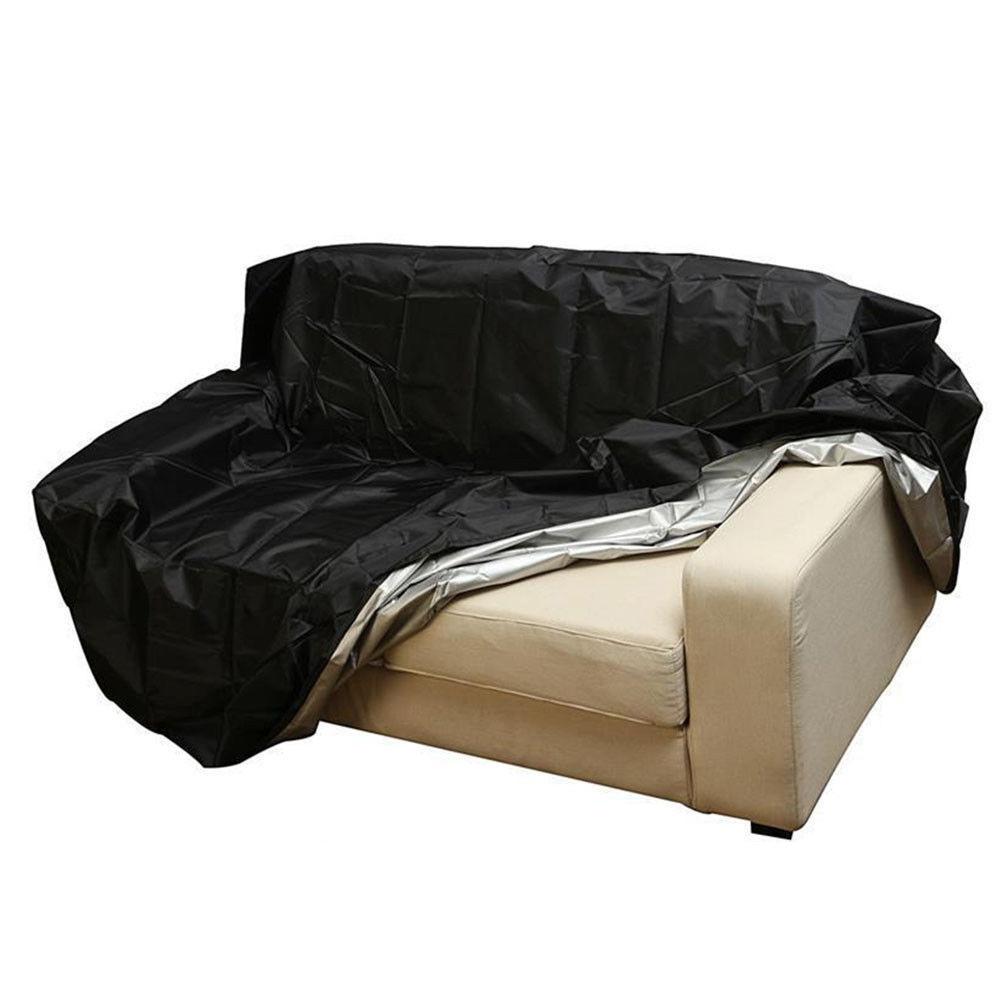 Waterproof Outdoor Bench Cover - Fits 3 Seats - 163X66X89Cm - Black / Silver-1915196976371208198