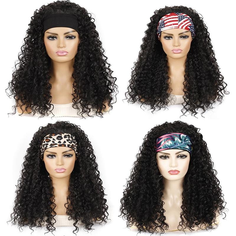 1B O Volume Hairband Wig Headgear - Sleek Black-1915198354988601345