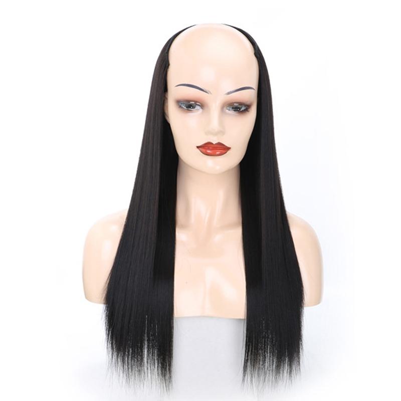 Natural U-Shaped Half Wig - Long Straight Headgear-1915197533278310400