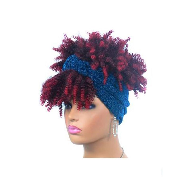 Gradient Small Curly Headscarf Wig In 3.Tja1 1Btbug Colour-1915197953430130696