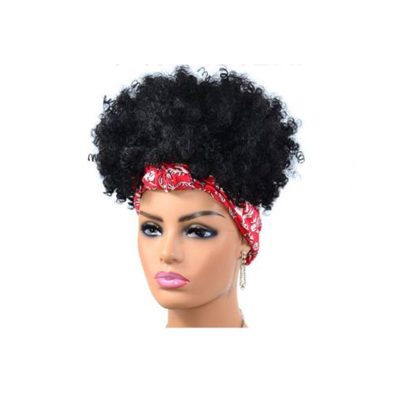 Small Curly Headscarf Wig - Gradient 1B-1915197791907483648