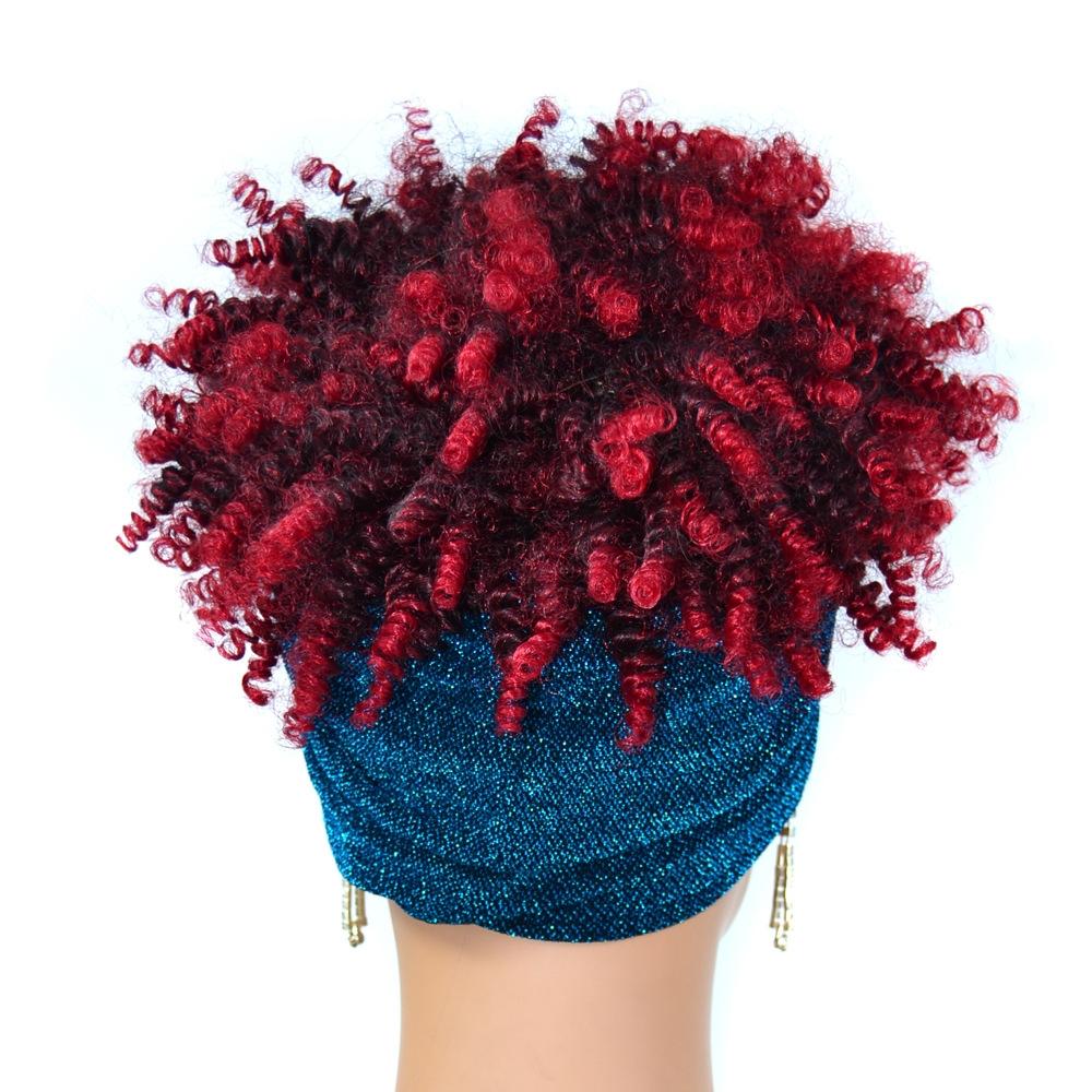 10 Gradient Small Curly Headscarf Wig In 1B Colour-1915198389650329604