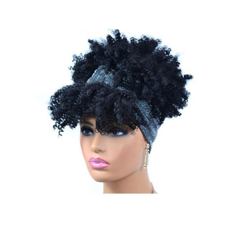 Gradient Small Curly Headscarf Wig In 12.Tjg1 1B Colour-1915197861314826248