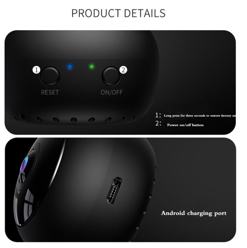 Small Wireless Security Camera With Night Vision - 1080P 5Ghz Remote - Matte Black-1964932166982963204