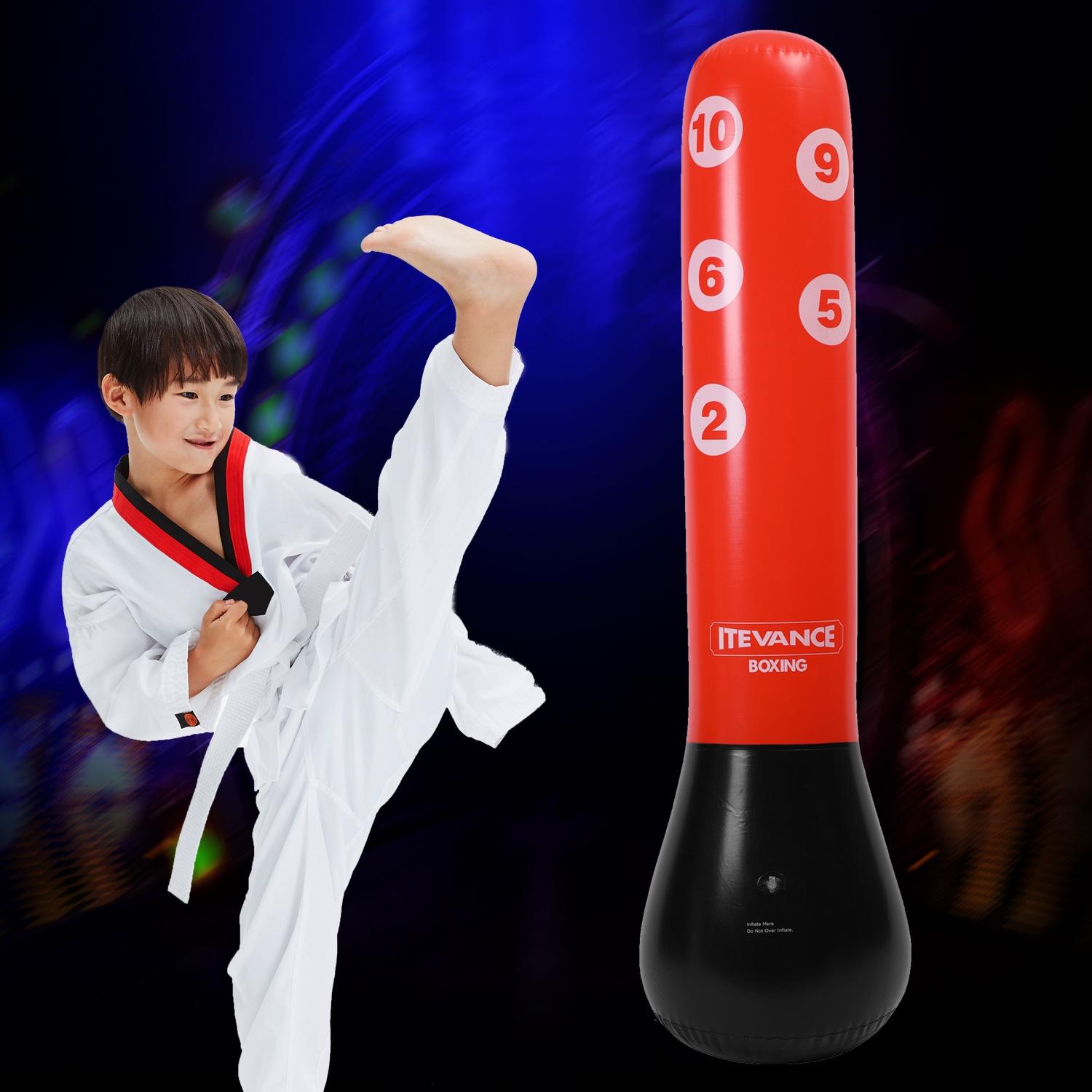1.55M Vertical Inflatable Punching Bag For Kids - Pvc Tumbler Boxing Column-1915197061754654727