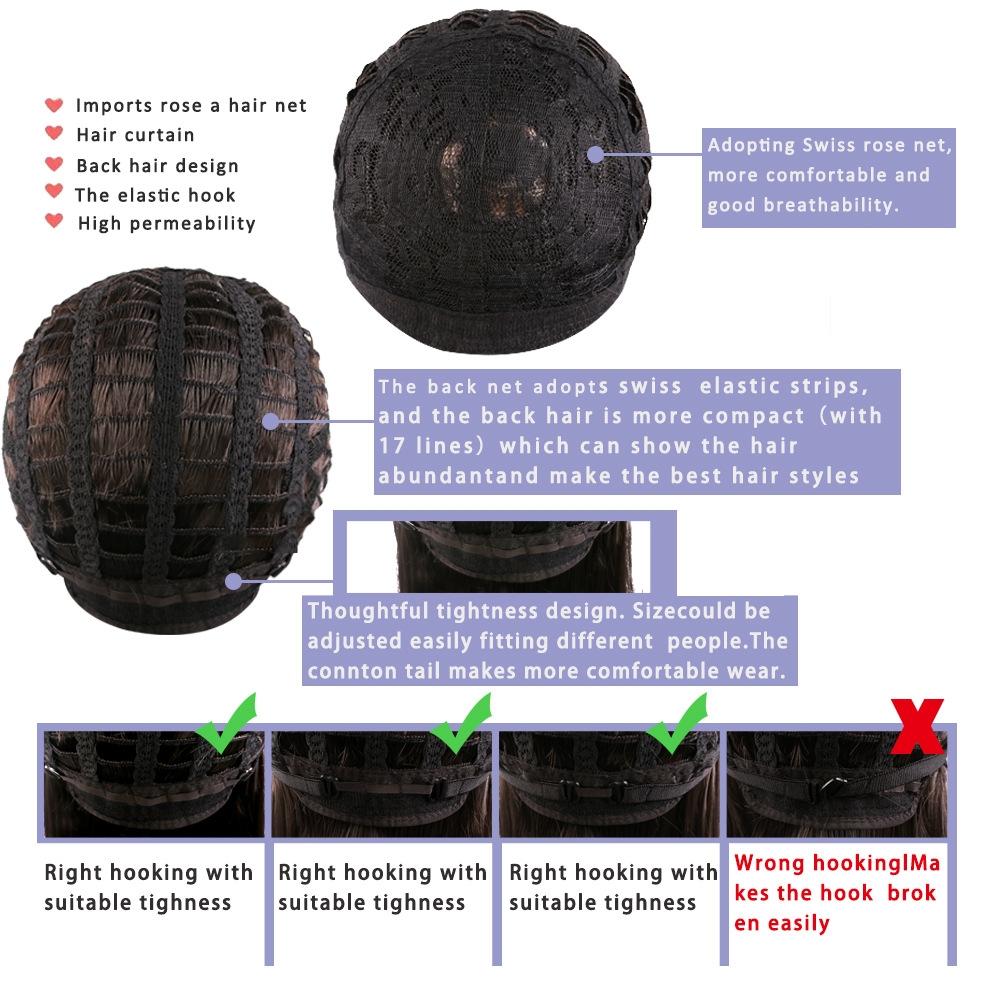 Women Short Curly Wig With Oblique Bangs - Natural Look-1962691925224067076