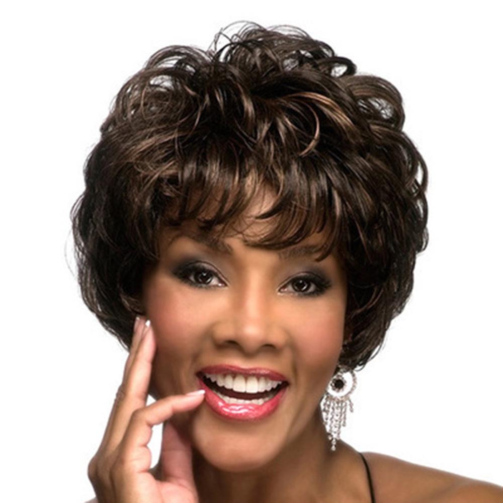 Curly Hair Wig With Side Bangs - Short Length-1915197122165215237