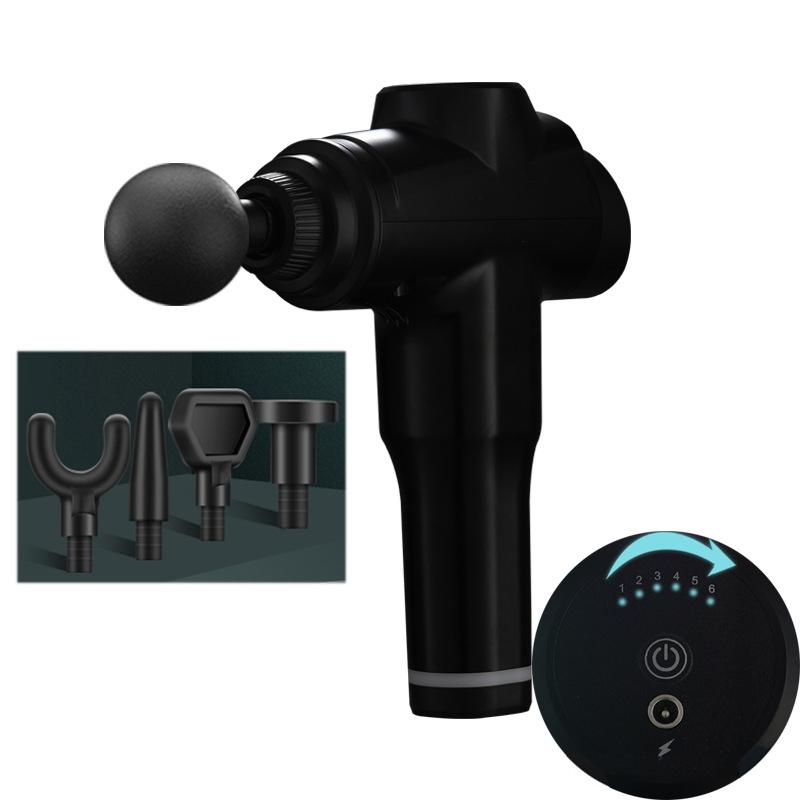Portable Fascia Massage Gun For Muscle Relaxation - 6 Gears Black-1915196531498160128