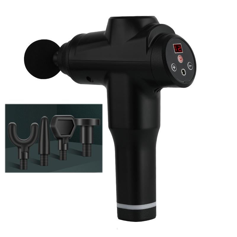 Portable Fascia Massage Gun For Muscle Relaxation - 12 Gears Black-1915196532290883584