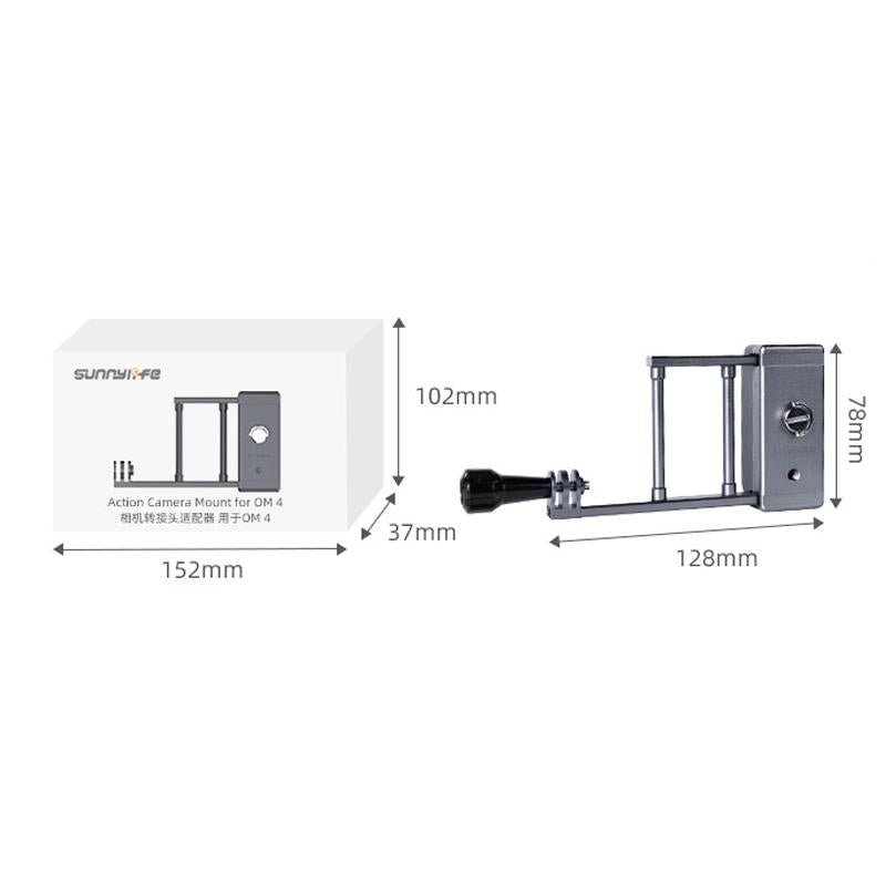 Aluminum Mount Plate Adapter For Dji Action / Gopro Hero9 / 8 Mobile 3 / Om4 Gimbal-1915198397552398337