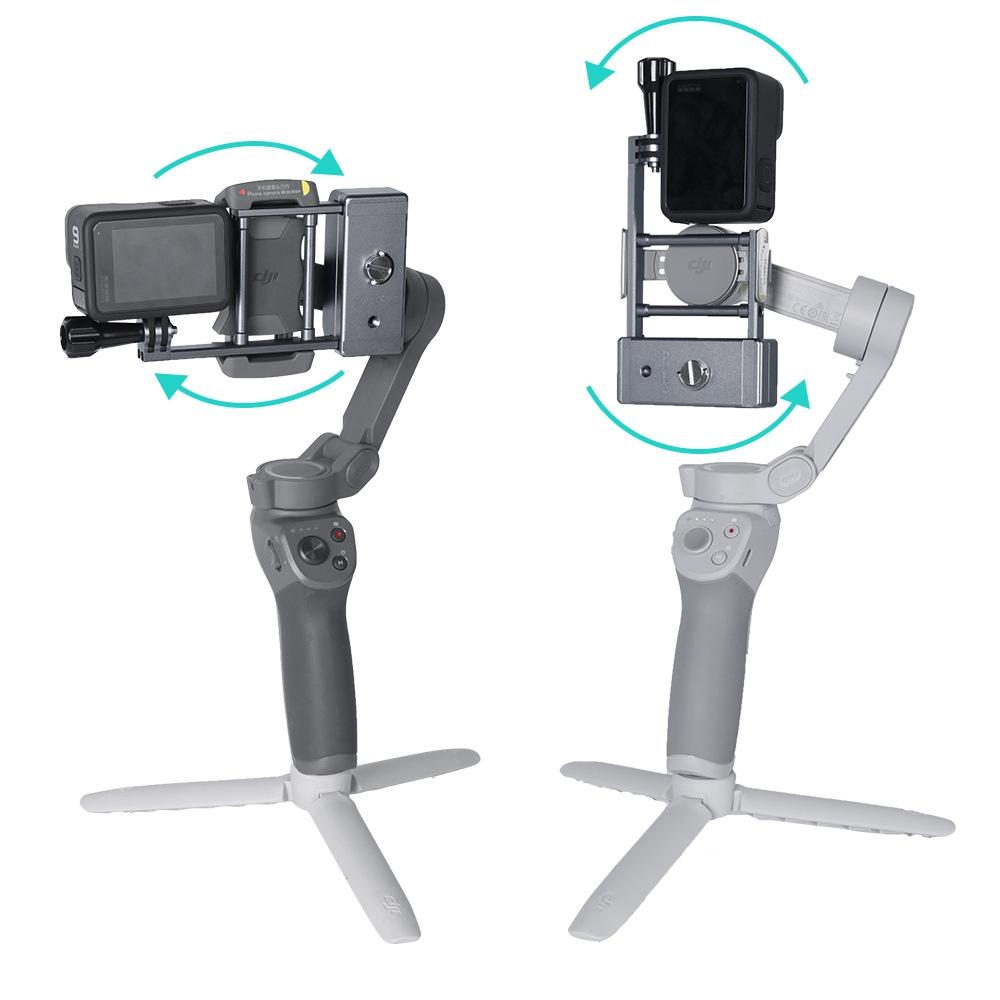 Aluminum Mount Plate Adapter For Dji Action / Gopro Hero9 / 8 Mobile 3 / Om4 Gimbal-1915198397552398339