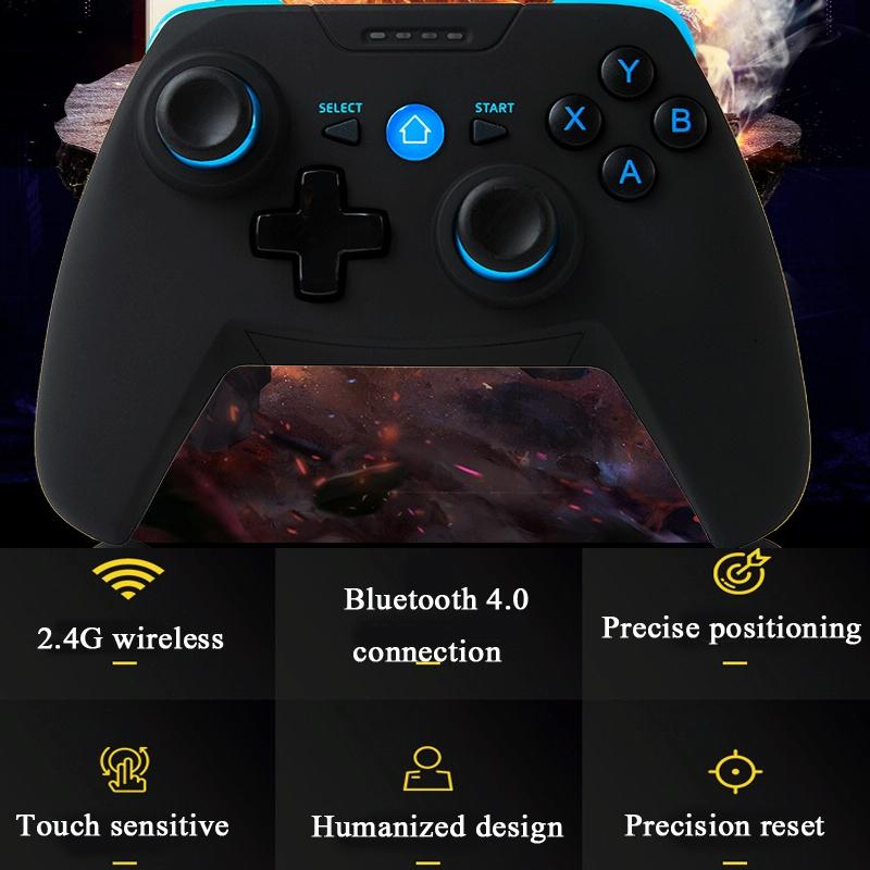 Wireless Game Controller For Android / Ios / Pc / Ps3 - 2.4Ghz & Bluetooth 4.0 - Blue-1915197532955348994
