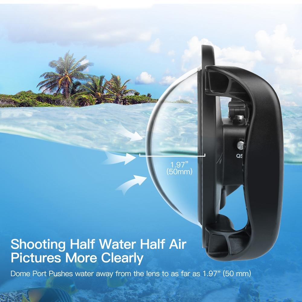 Underwater Dome Port For Dji Action Camera With Handle Trigger-1915197546792357893