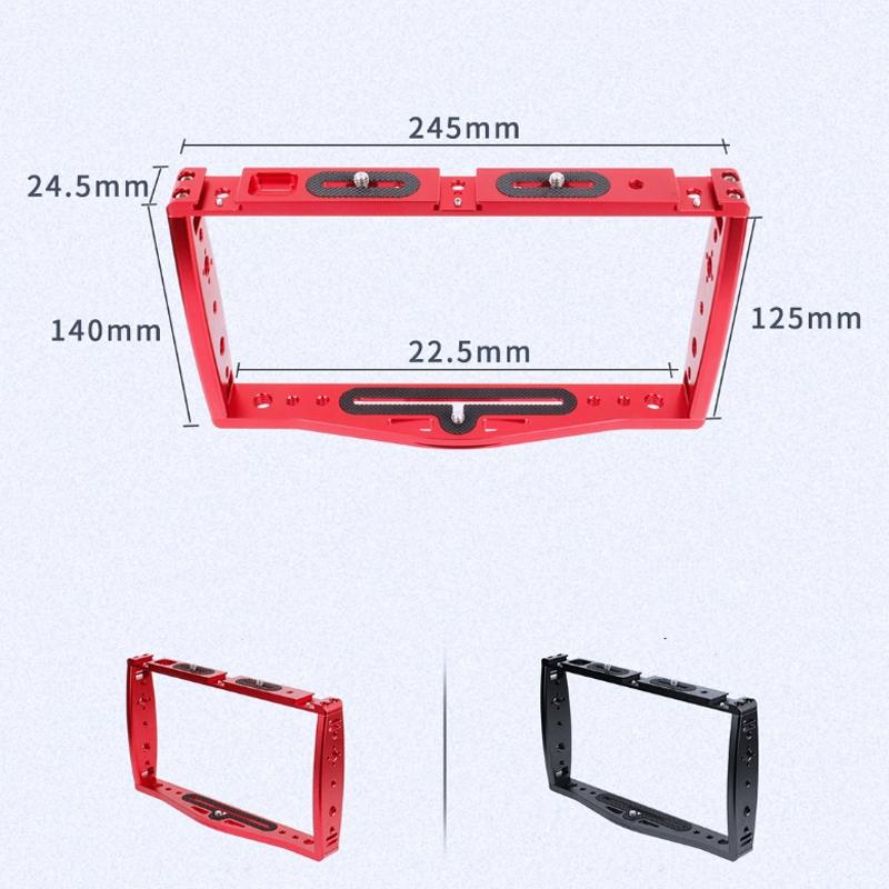 Diving Dual Handheld Grip Bracket Stabilizer Extension Phone Clamp Camera Rig Cage Underwater Case For Gopro Hero9 /8 /7 - Red-1915198279256248323