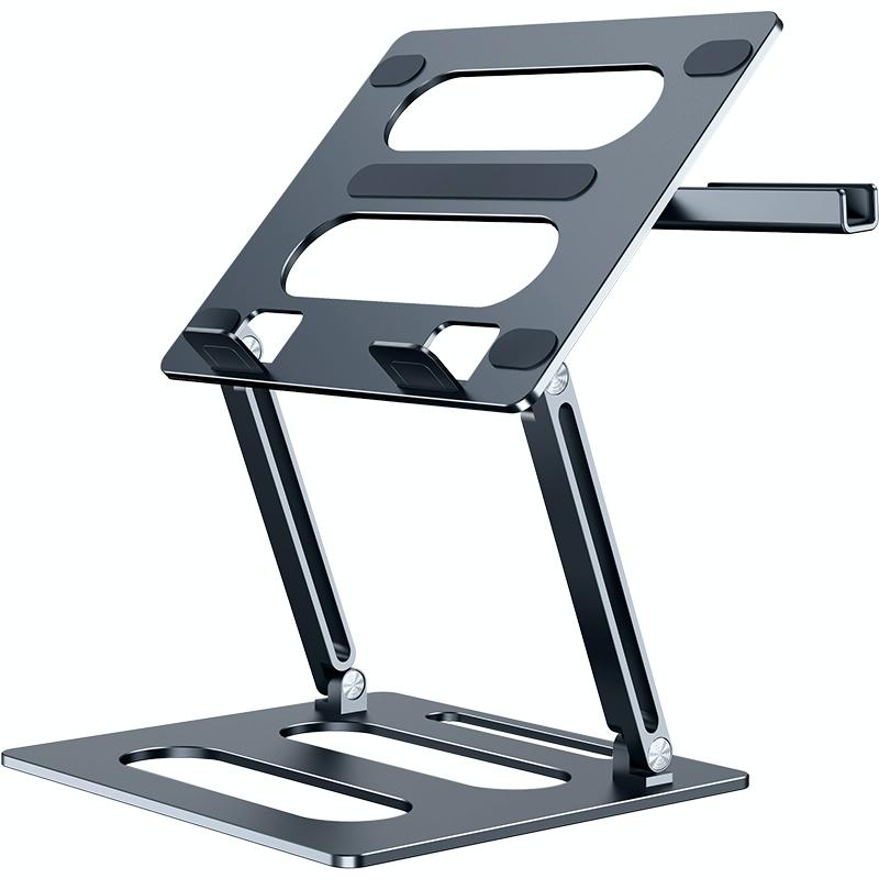 Adjustable Metal Notebook Stand - Gray Desktop Support-1964932168048316423
