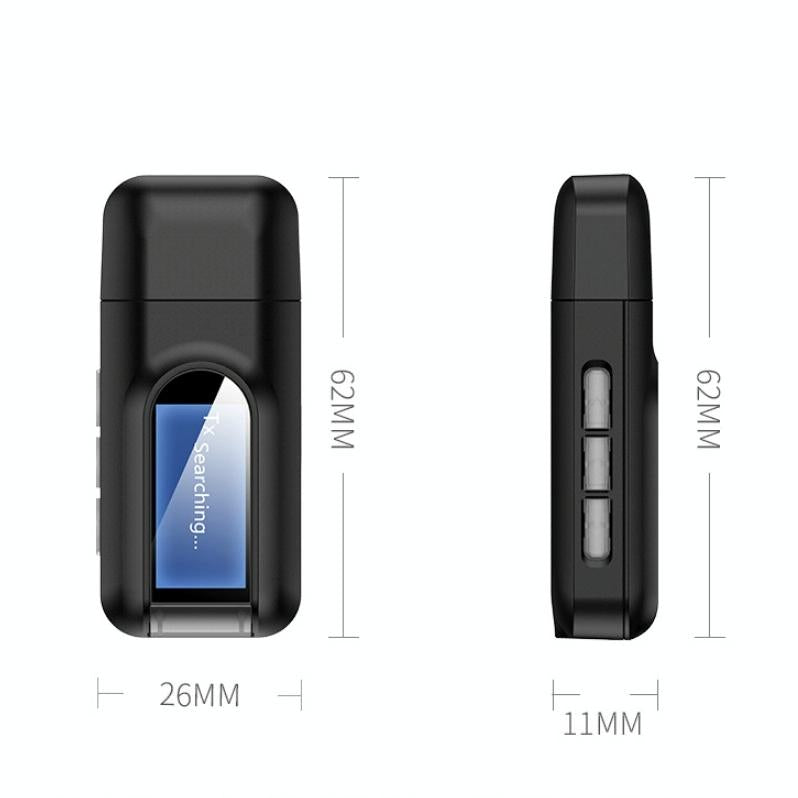 2-In-1 Usb Bluetooth 5.0 Audio Adapter With Lcd Screen-1915197733170450433