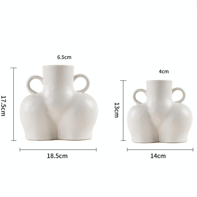 Small White Ceramic Vase For Home Decor With Dried Flower Design-1915197426973675522