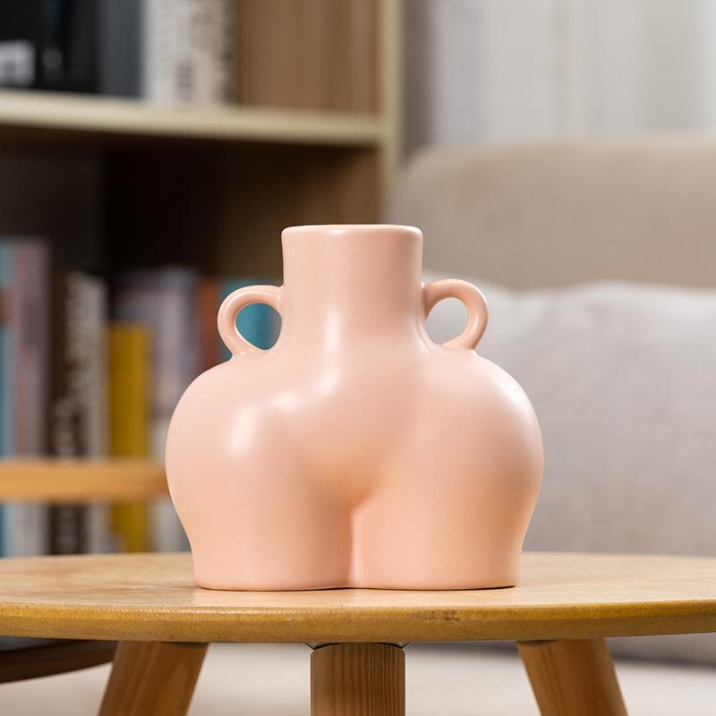 Small Matte Pink Ceramic Vase For Home Decor And Dried Flower Arrangements-1915197698974289927