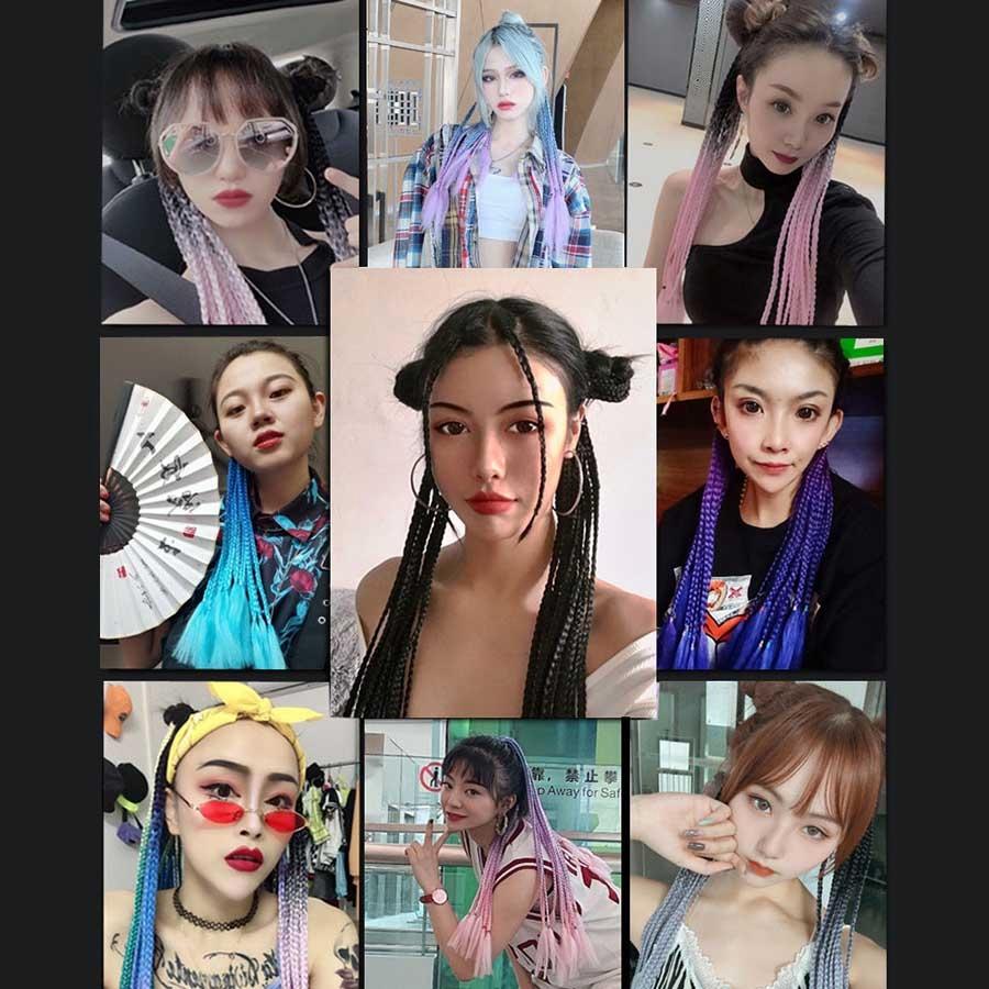 18 Colourful Braid Hair Band Wigs With Corn Silk Dreadlocks And Ponytail-1915197177773297668