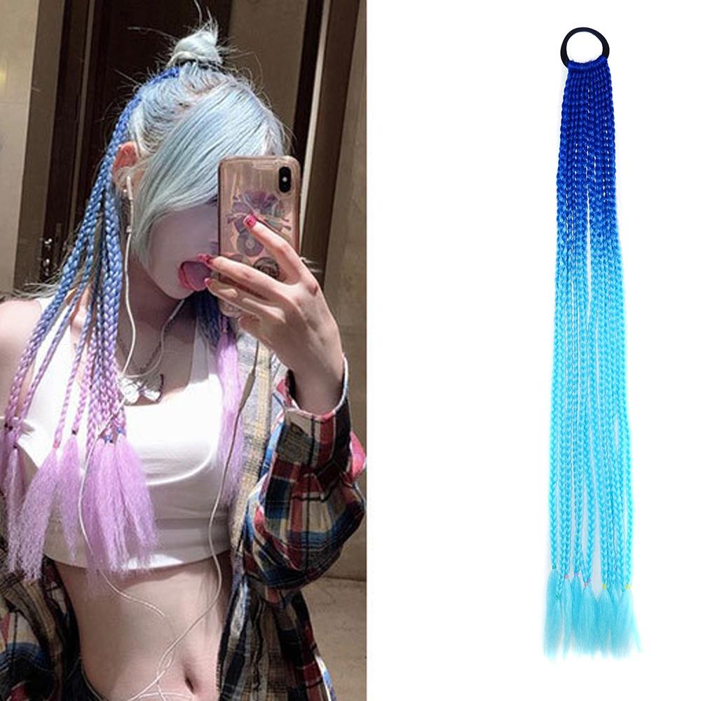 18 Colourful Braid Hair Band Wigs With Corn Silk Dreadlocks And Ponytail-1915197177773297669