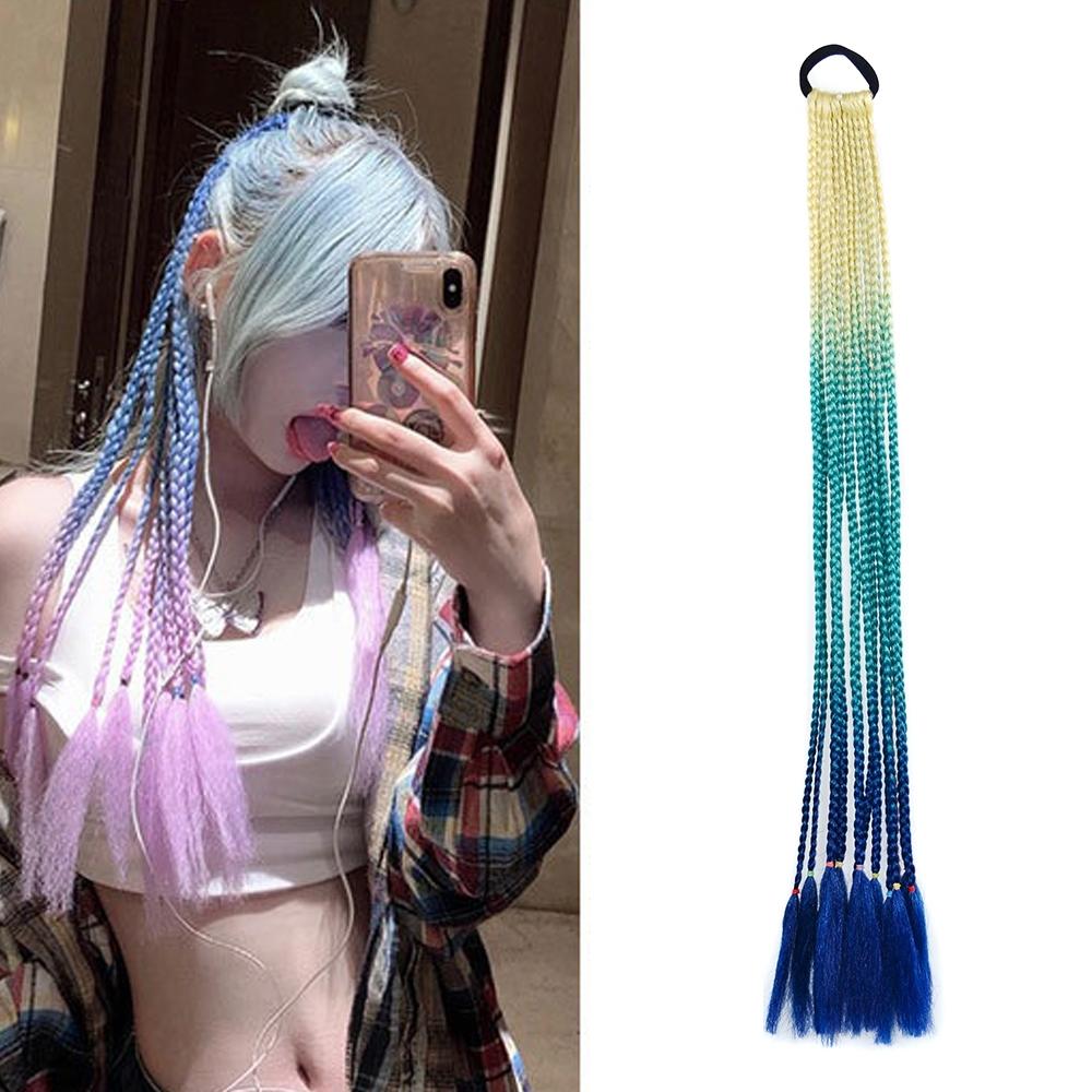 26 Colourful Braid Hair Band Wigs Corn Silk Dreadlocks Ponytail-1915198401637650437