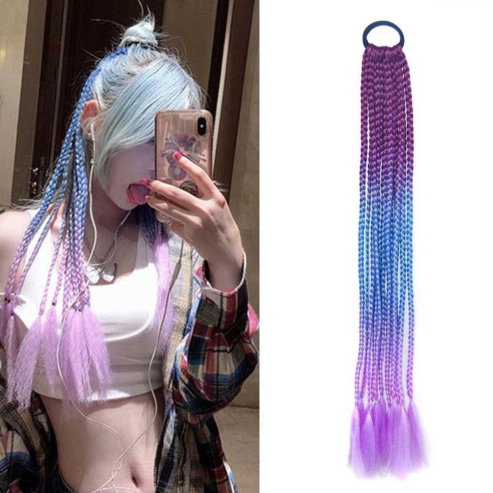 Vibrant Braid Hair Band With Corn Silk Dreadlocks - 56 Colour-1915197469533278208