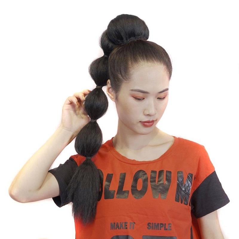 Curly Fluffy Drawstring Ponytail - Natural Black-1915196888588619780