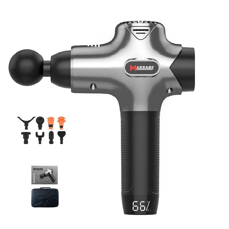 Silver Gray Muscle Vibration Massager - Fitness Massage Gun-1915196531326193664