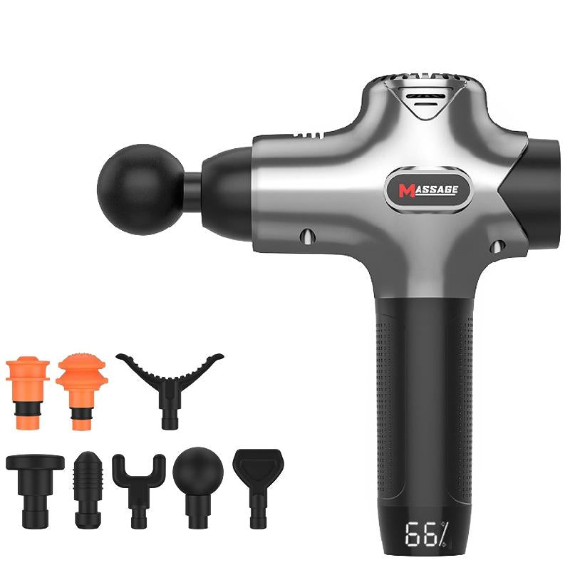 Silver Gray Muscle Vibration Massager - Fitness Massage Gun-1915196531326193670