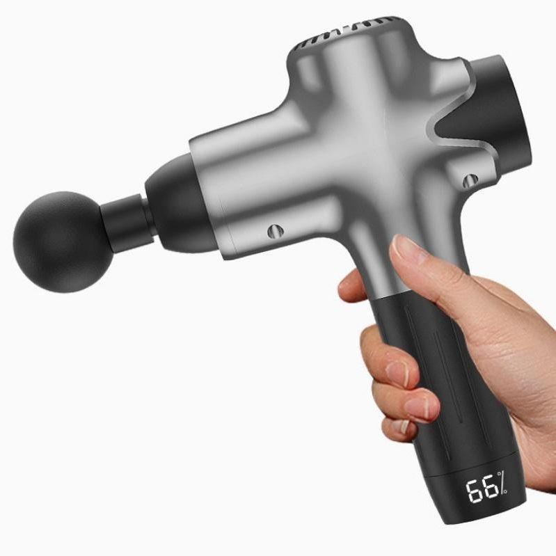 Silver Gray Muscle Vibration Massager - Fitness Massage Gun-1915196531326193669
