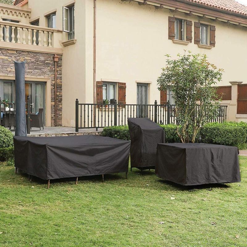 Waterproof Outdoor Furniture Cover - 242X162X100Cm - Oxford Cloth - Dustproof & Uv-Proof - Black-1915196885568720898