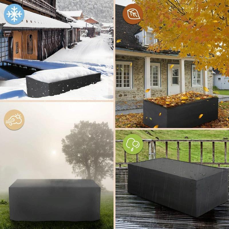 Waterproof Outdoor Furniture Cover - Protects From Dust And Uv - 170X94X70Cm - Black-1915196652579328006