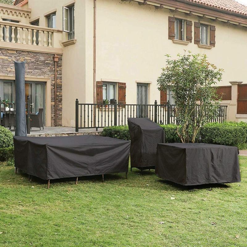 Waterproof Outdoor Furniture Cover - Protects Table And Chairs From Dust And Uv Rays - 90X90X40Cm - Black-1964932163036123138