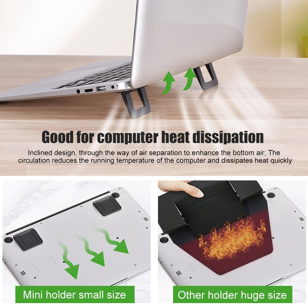 Portable Laptop Base For Improved Heat Dissipation - Black Foot Pad-1964932179666538501