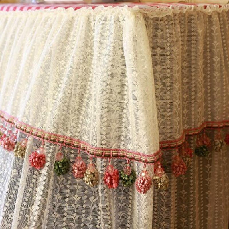 Lace Embroidered Piano Dust Cover - 150X35X110Cm-1915198326035320837