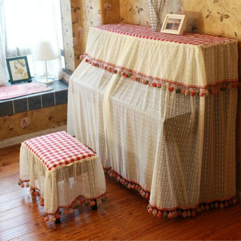 Lace Embroidered Piano Dust Cover - 150X35X110Cm-1915198326035320840