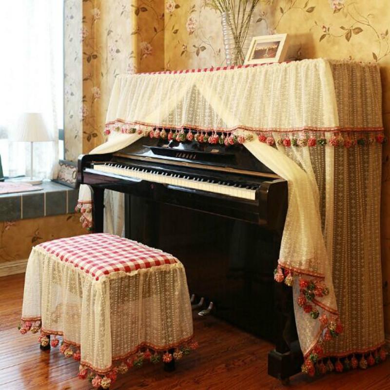 Lace Embroidered Piano Dust Cover - 60×36Cm-1915198138528960515