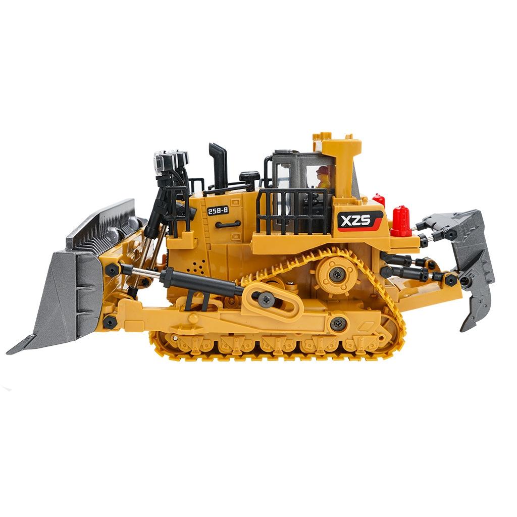 9-Channel Remote Control Bulldozer Toy With Alloy Excavator-1922443393473056770