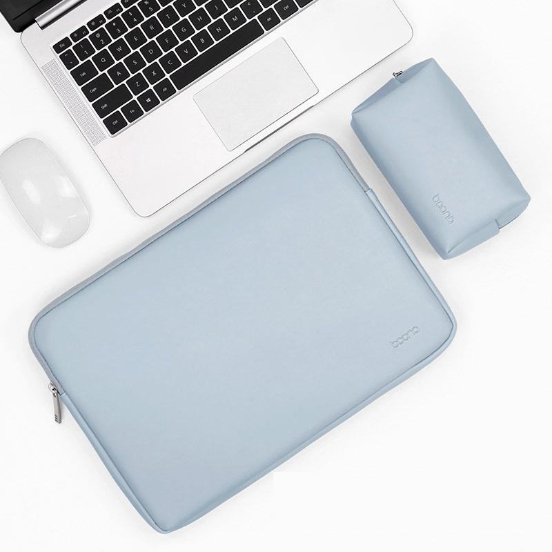 Sky Blue Pu Leather Laptop & Power Bag - 13 / 13.3 / 14 Inch-1915197302771945479