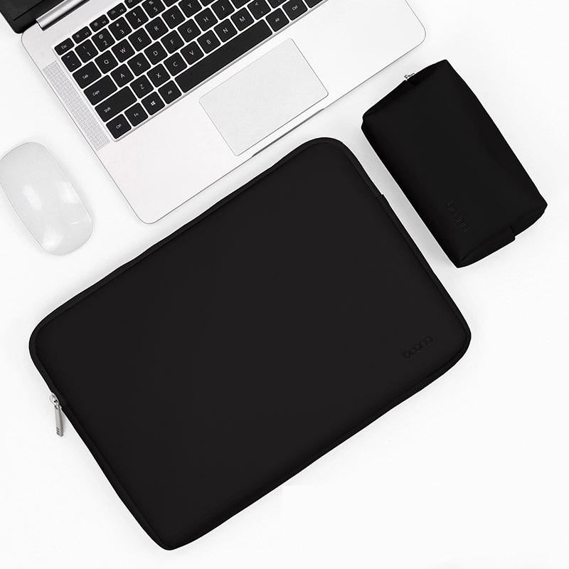 Midnight Black Pu Leather Laptop & Power Bag - 16 / 17 Inch-1922443427434336256