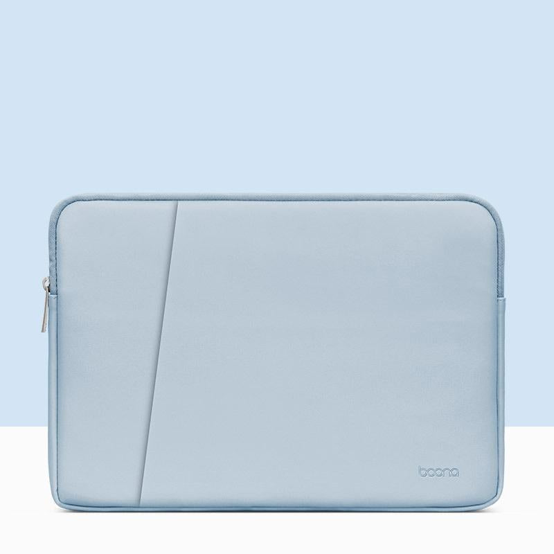 Sky Blue Leather Laptop Bag - 15 / 15.6 Inch Double-Layer-1915197750471954432