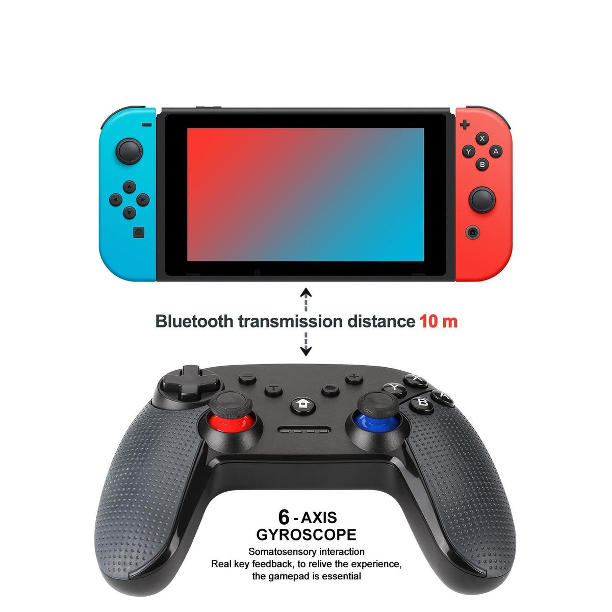 Switch Pro Wireless Gamepad With Dual Motors And Turbo-1915196896759123971