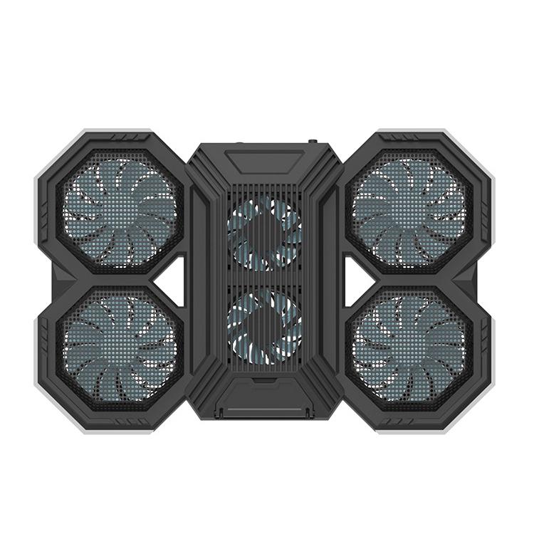 Usb Fan Stand With Phone Holder And Blue Light - 6 Fans-1915198337087311872