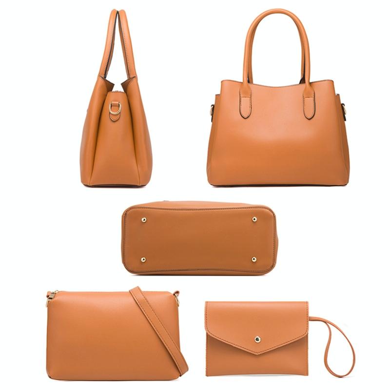 Large Capacity 3-In-1 Diagonal Handbags In Pink Pu Leather-1915196533473677314