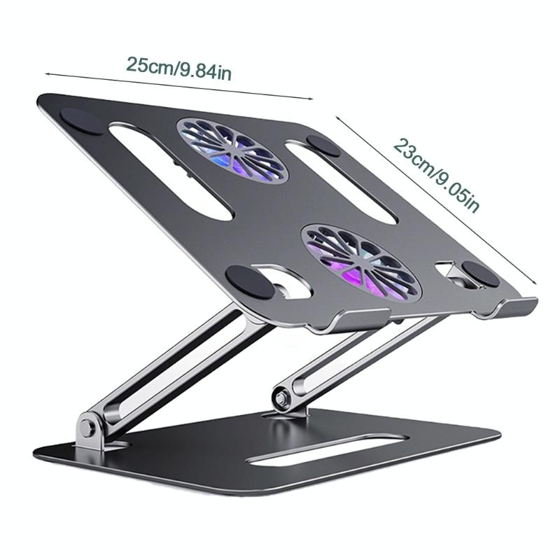 Portable Aluminum Laptop Stand With Cooling And Type C Cable - Gray-1915197790405922817