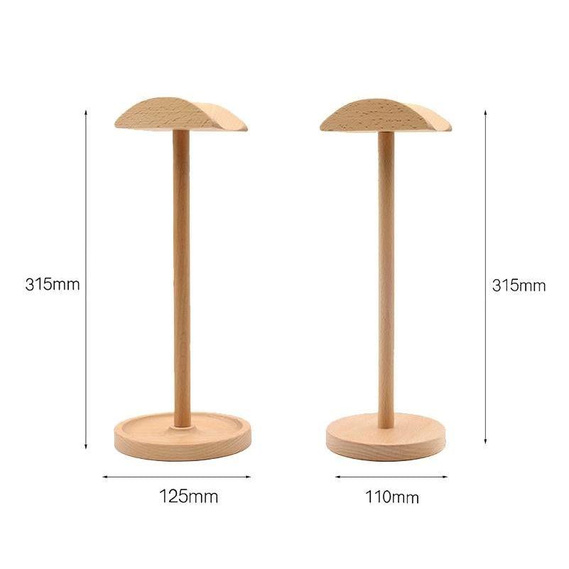 Solid Wood Desktop Headset Display Stand - Elegant Design-1915197796844179458