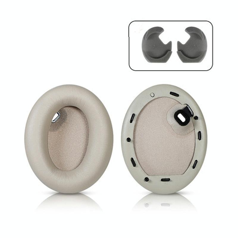 2 Leather Headset Earmuffs For Sony 1000Xm4 With Snap - Champagne-1915198145483116544